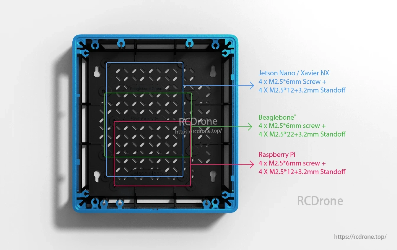 Jetson SUB Mini PC, Jetson Nano Xavier NX Mini PC has secure mounting options with 4 x M2 screws and XM2.5 standoffs.