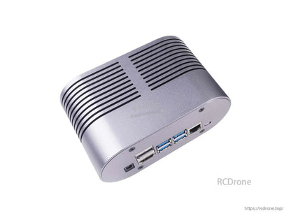 Jetson SUB Mini PC: Xavier NX, 21 TOPS AI, 8GB LPDDR4x, 128GB SSD, Wi-Fi, antennas, JetPack 4.6 – compact high-performance computing for AI and edge applications.