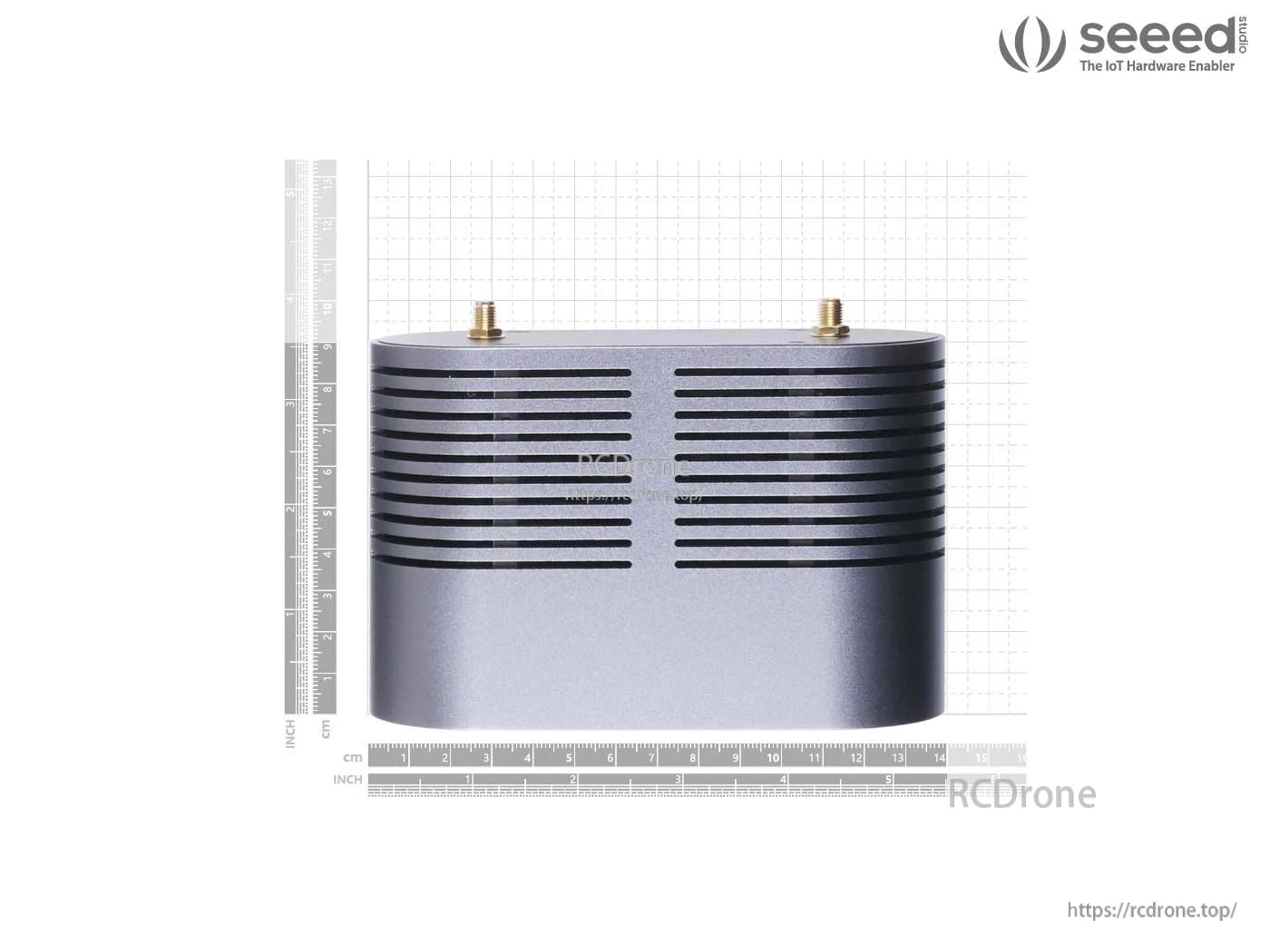 Jetson SUB Mini PC: Xavier NX, 21 TOPS AI, 8GB RAM, 128GB SSD, WiFi, antennas, JetPack 4.6, by Seeed Studio.
