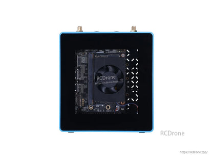 Compact Jetson SUB Mini PC V2 with Xavier NX, aluminum case, fan, 128GB SSD, WiFi, and JetPack 5.0.2 for high-performance edge computing.