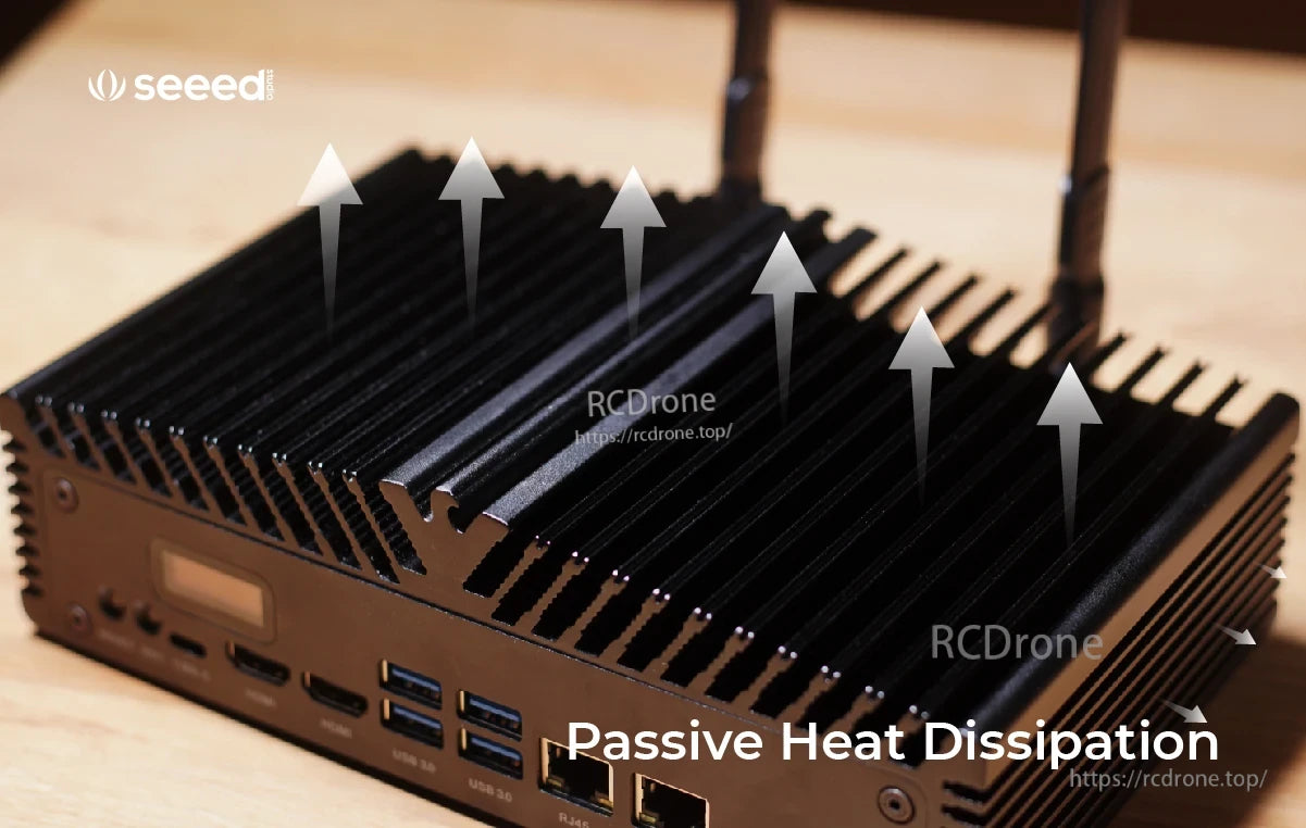 Jetson SUB Mini PC, Device features big passive heat dissipation and fully sealing design for quiet, fanless operation.