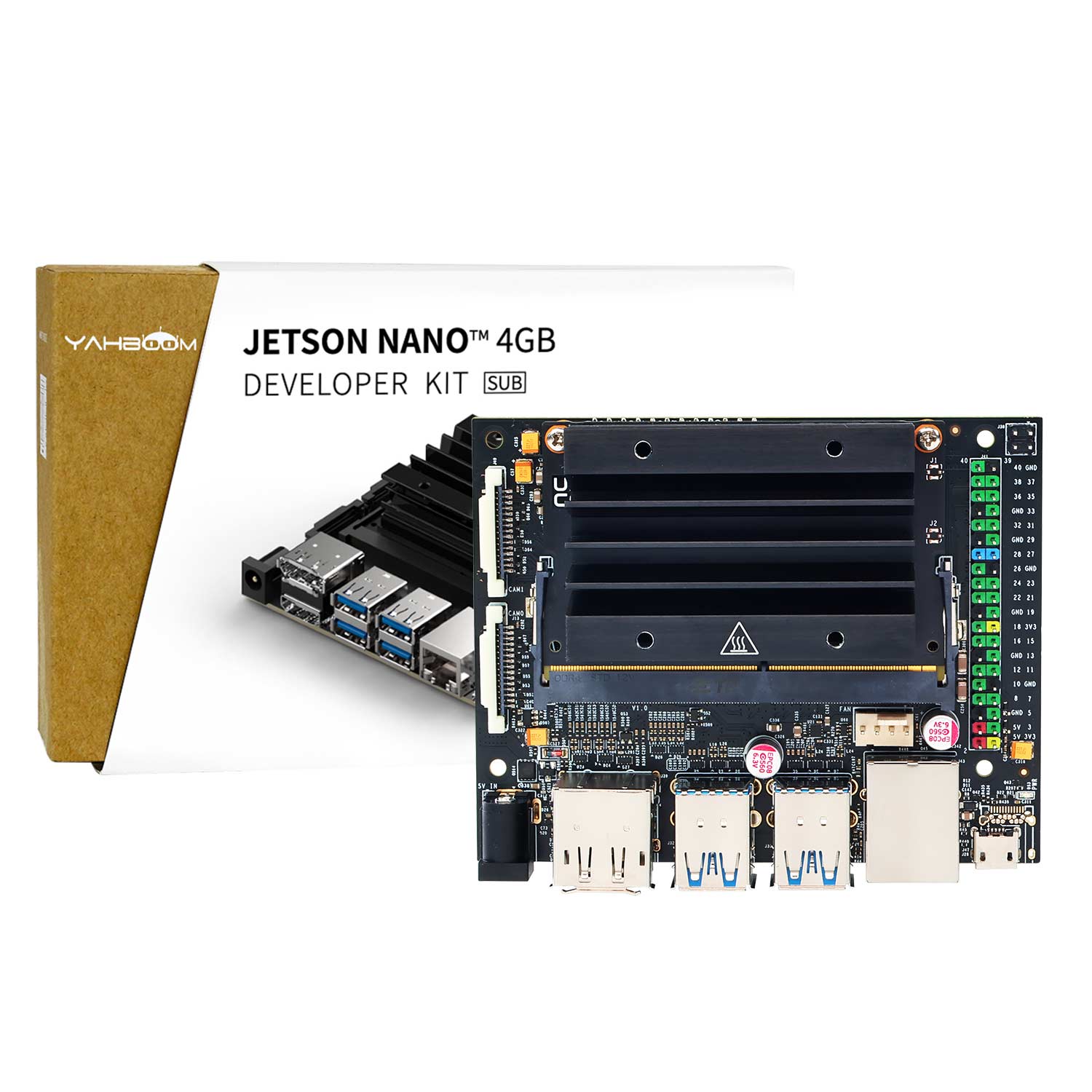 Yahboom Jetson NANO 4GB B01 Developer Kit Official Version Front View 