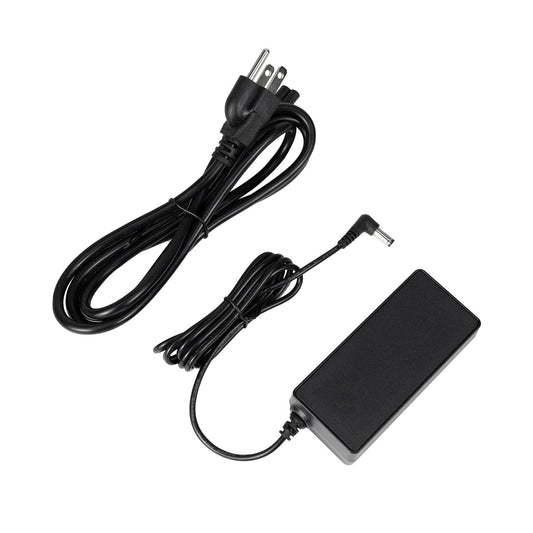 GW-POWER 19V 2.37A DC power supply adapter with AC cord and right-angle DC barrel plug