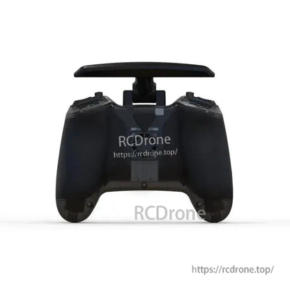 Black RC transmitter with OLED display and gimbals