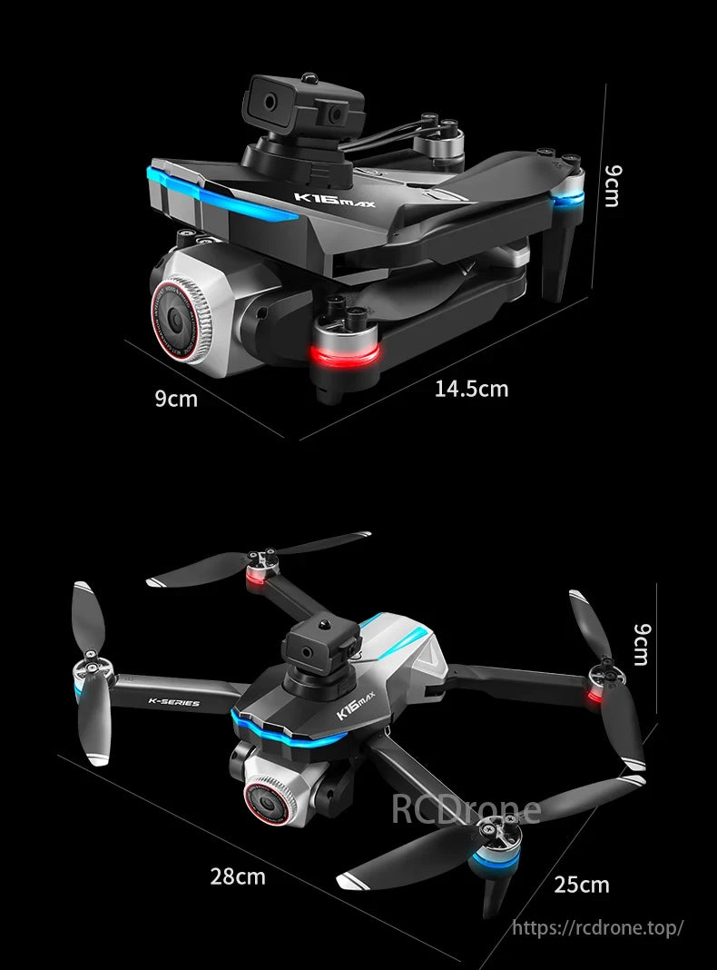 K16 Max Drone, Aerial photography drone with camera integration, GPS and max takeoff weight under 1kg.