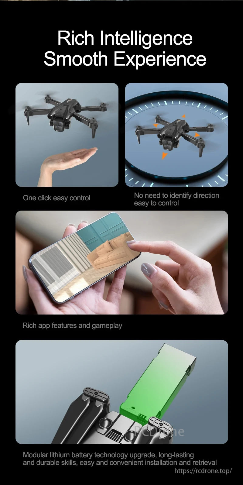 KBDFA M4 Drone, Rich intelligence, smooth experience, easy one-click control, advanced app features, and upgraded modular lithium battery technology.