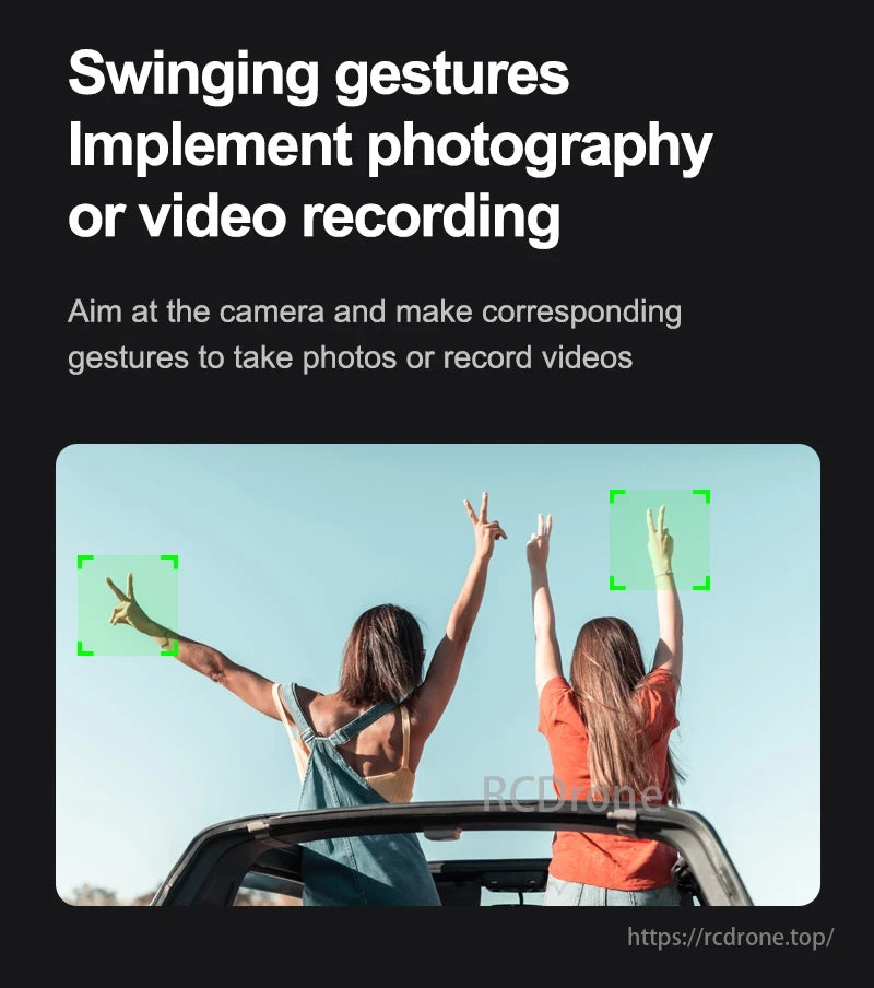 KBDFA M4 Drone, Use swinging gestures to aim at the camera for photography or video recording activation.