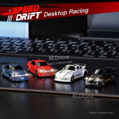 KF20 1:64 4WD Drift Rc Car, High-speed 1:64 scale 4WD RC car with 2.4GHz control, Type-C charging, and 20-minute runtime for desktop racing fun.
