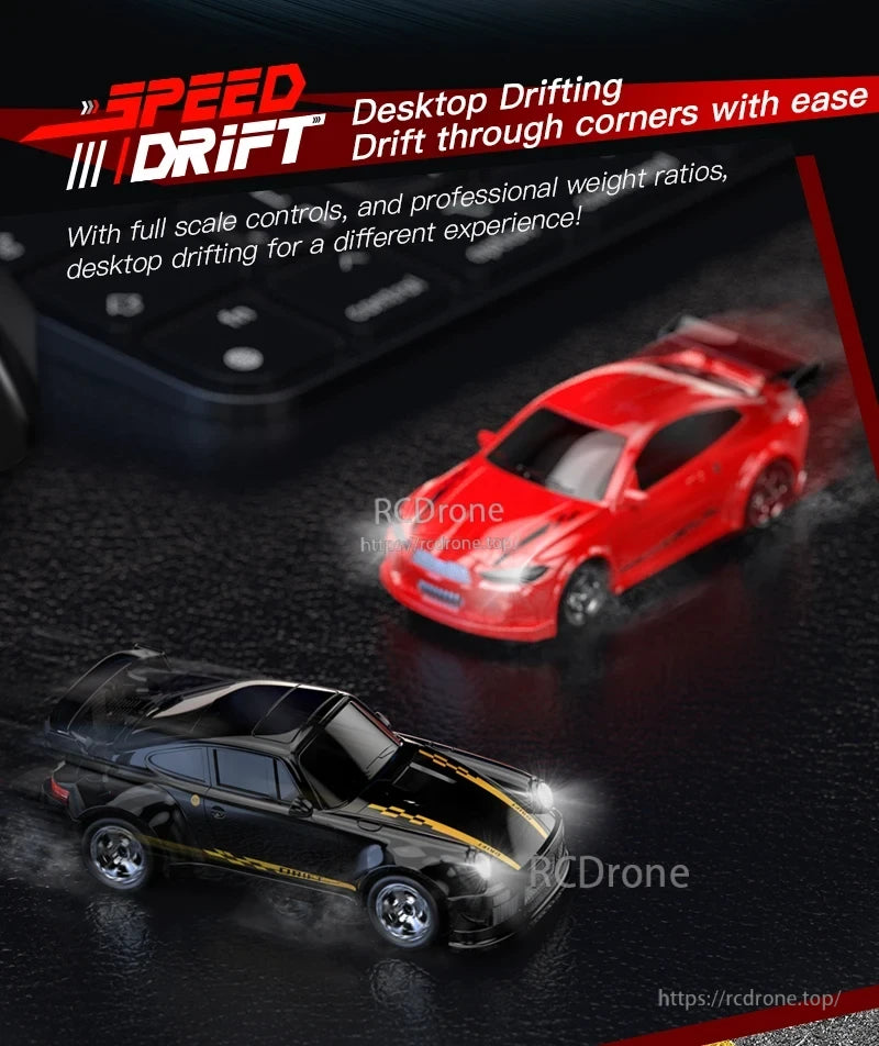 KF20 1:64 4WD Drift Rc Car, Speed Drift Desktop Drifting with full scale controls and professional weight ratios
