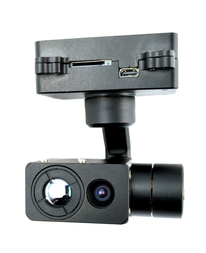 TOPOTEK KHP335G609 Dual Light Drone Gimbal - Fixed Focus Visible Light Camera + 9.1mm 640x512 Thermal Imaging With 120g Small Gimbal, IP /HDMI output