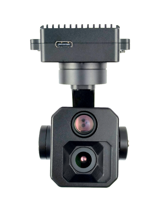 TOPOTEK KHP415S90 डुअल लाइट ड्रोन जिम्बल - 7x डिजिटल ज़ूम 4K कैमरा + 9x डिजिटल ज़ूम 1080P कैमरा 3-एक्सिस स्टेबलाइज्ड जिम्बल
