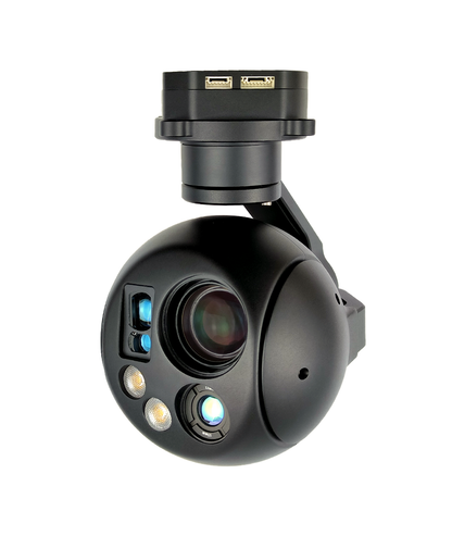 TOPOTEK KHY10A613D15N Four-in-one Drone Gimbal Camera - 90X Zoom Camera, 13mm Lens 640x512 Thermal Imaging, 1500M Laser Range Finder