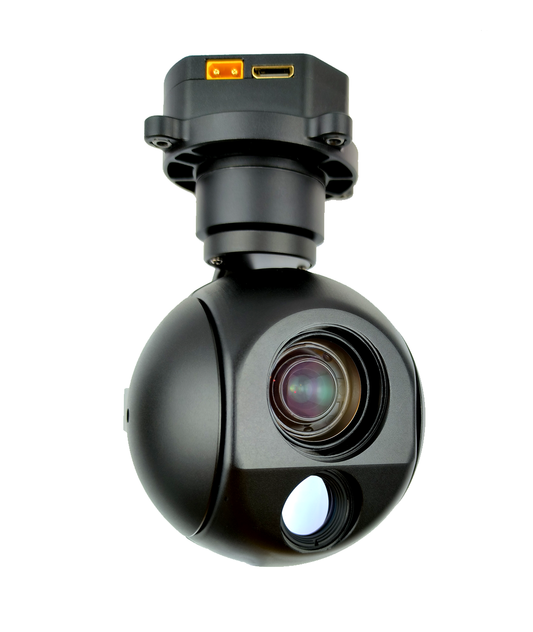TOPOTEK KHY10G613 デュアルライト ドローン ジンバル - 10x 光学 /90x 混合ズーム EO カメラ + 13mm 640x512 IR サーマルカメラ 3 軸安定化 PTZ ジンバル