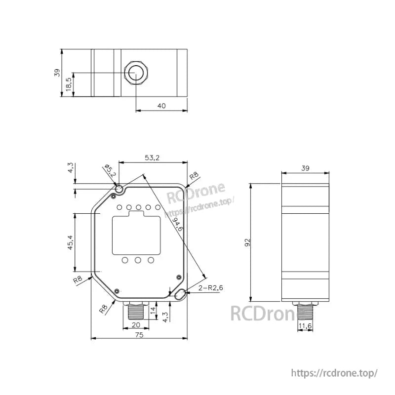 KJT TLS-05C Laser Displacement Sensor, Laser displacement sensor with 1mm resolution, 0–5m range, IP65 rated, RS485 output, compatible with PNP/NPN.