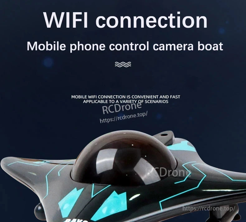 Kmoist WiFi FPV RC Boat, WiFi control camera boat, mobile phone operation, fast and convenient.