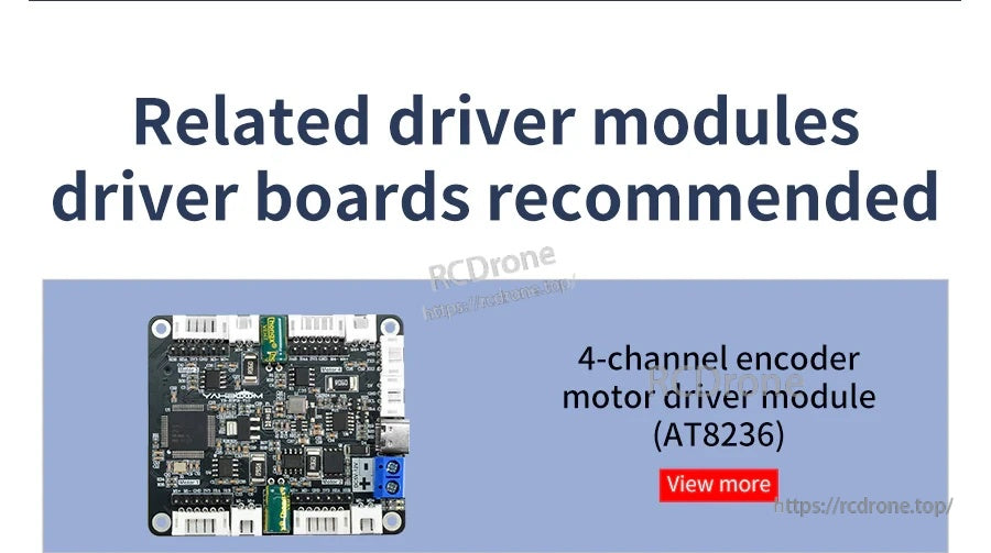 Related driver module board recommendation: 4-channel encoder motor driver module AT8236 shown on PCB