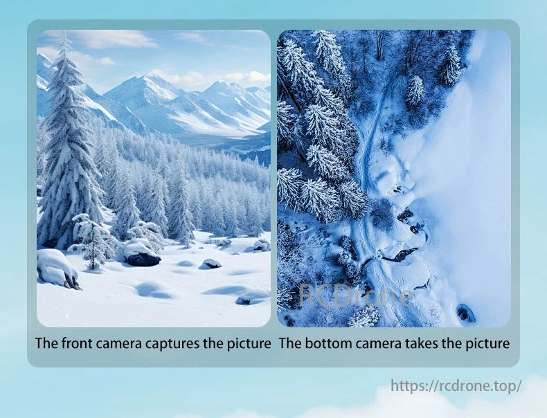 L600-1 PRO MAX GPS Drone, Front camera captures wide view; bottom camera takes close-up shot.