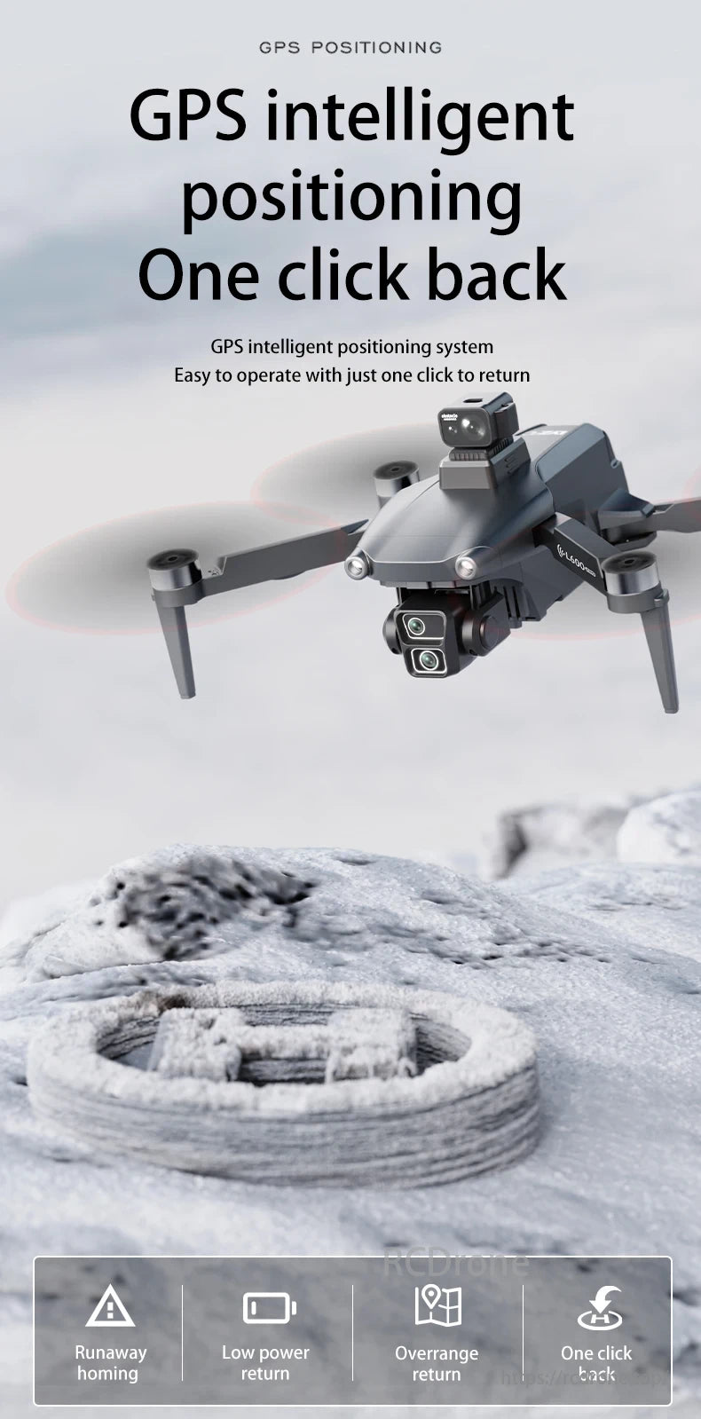 L600-1 PRO MAX GPS Drone, GPS intelligent positioning system. One click back for easy operation and return.