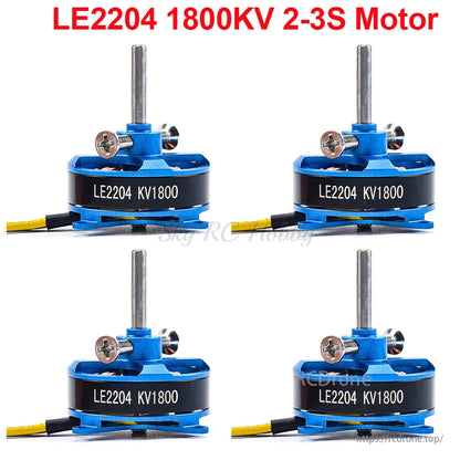 LE2204 1800KV Brushless Motor, LE2204 1800KV brushless motor for RC fixed-wing airplanes, F3P KT models, compatible with 2-3S batteries.