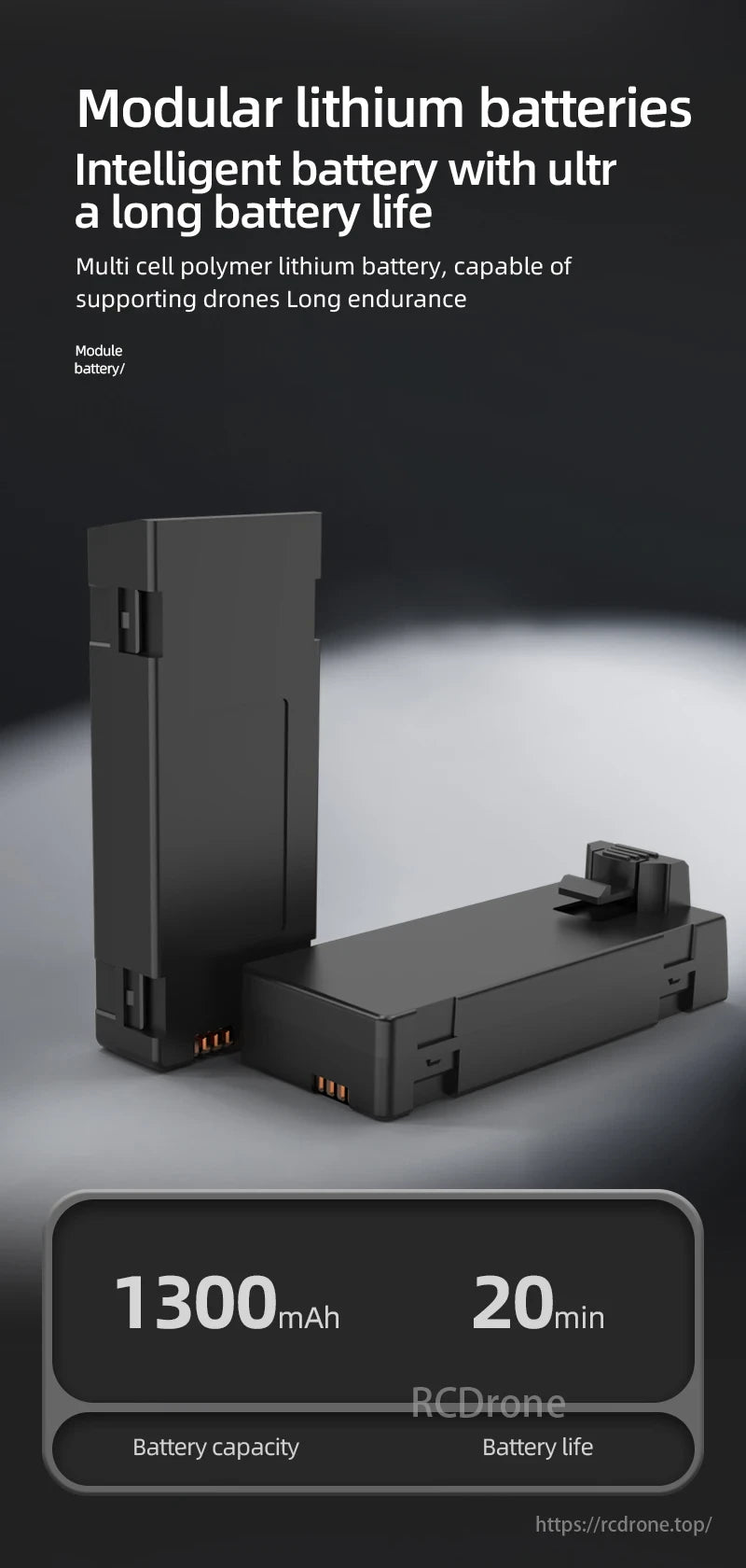 LF666 MAX Drone, Modular lithium batteries provide drones with 1300mAh capacity, enabling 20-minute flight endurance and ultra-long life.