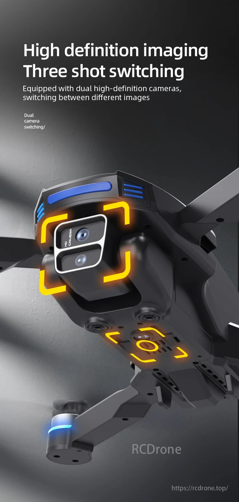 LF666 MAX Drone, High definition imaging, three shot switching with dual cameras.