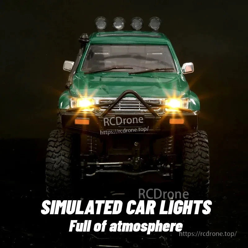 LKCOMO C64-1 RC Car, Simulated car lights, full of atmosphere, off-road pickup truck with LED illumination.