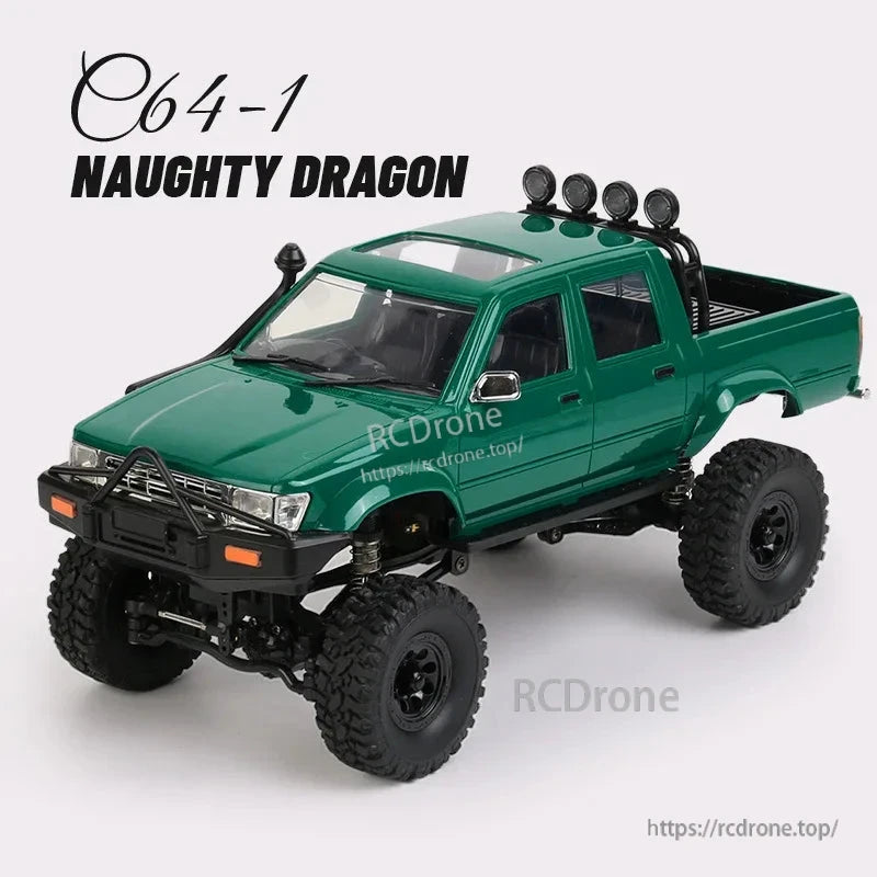 LKCOMO C64-1 RC Car, C64-1 Naughty Dragon 4WD RC Pickup Truck with LED Lights