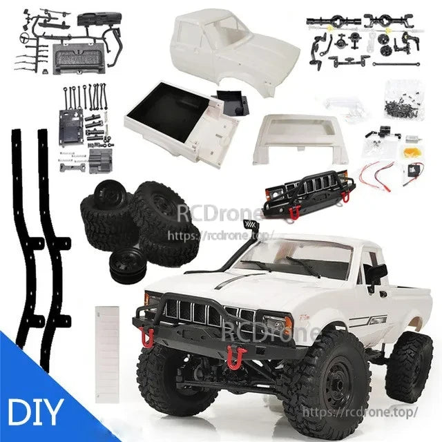 LKCOMO WPL C24/D62/D64 1/16 2.4G RC Car, The variants D62/D62-1 and D64/D64-1 have different specifications including motors and drivetrain types.