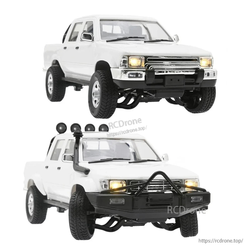 LKCOMO WPL C24/D62/D64 1/16 2.4G RC Car, RC car for off-road adventures with 2.4G frequency, 4 channels, and 7.4v battery providing up to 25 minutes of runtime.