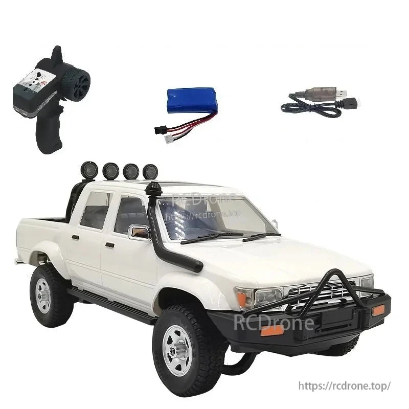 LKCOMO WPL C24/D62/D64 1/16 2.4G RC Car, LKCOMO WPL C24/D62/D64 1/16 scale 2.4G RC rock crawler truck with 4CH, 7.4V battery, 25-minute runtime, 35m range, ready for off-road adventures.