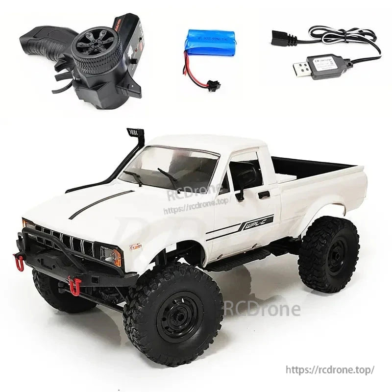 LKCOMO WPL C24/D62/D64 1/16 2.4G RC Car, LKCOMO WPL C24/D62/D64 is a 1/16 scale RC rock crawler truck with 4-channel control and 7.4V battery, designed for off-road terrain performance.