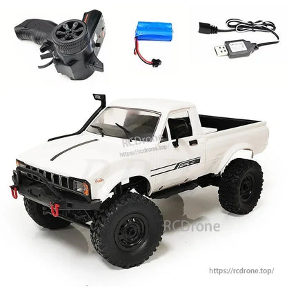 LKCOMO WPL C24/D62/D64 1/16 2.4G RC Car, LKCOMO WPL C24/D62/D64 is a 1/16 scale RC rock crawler truck with 4-channel control and 7.4V battery, designed for off-road terrain performance.