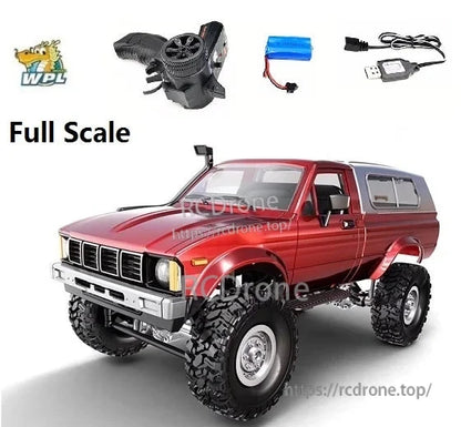 LKCOMO WPL C24/D62/D64 1/16 2.4G RC Car, WPL C24/D62/D64 1/16 scale 2.4G RC rock crawler with 4CH, 7.4V battery, 25-minute runtime, 35m range, ready-to-run off-road truck.