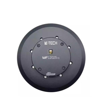 LKMTECH MF12025-V2 integrated drive motor, rear cover view with K-TECH logo and MF12025 marking