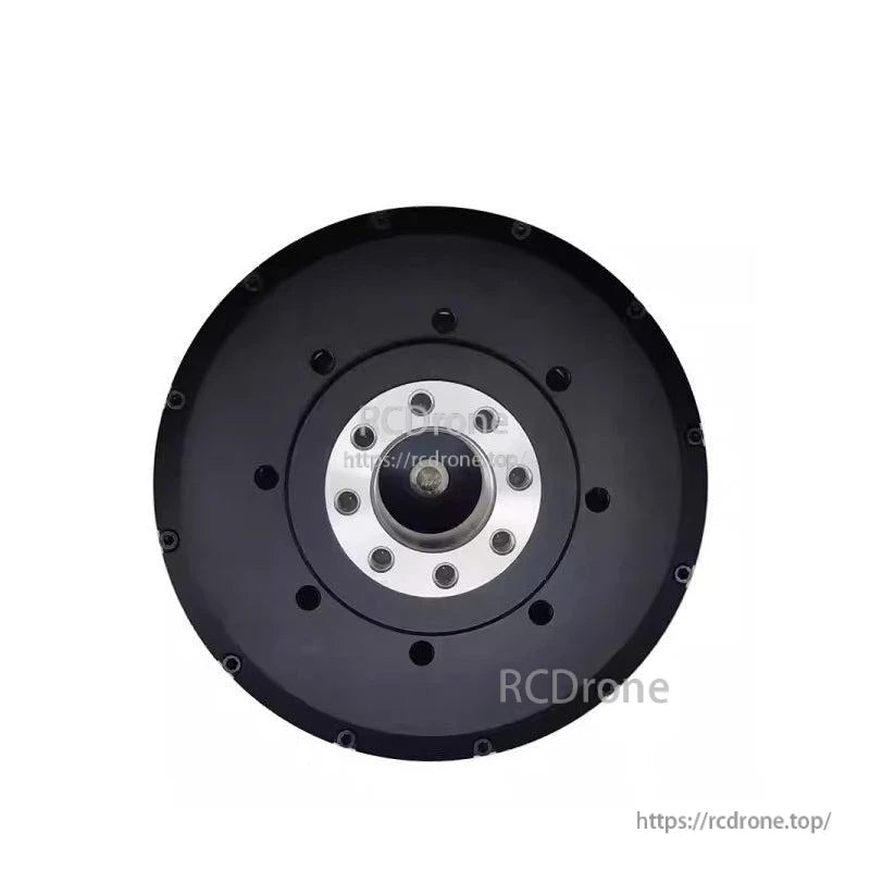 Front face view showing circular mounting flange, center shaft opening, and bolt hole pattern