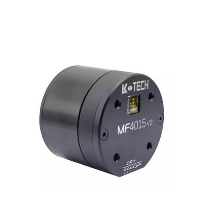 LKMTECH MF4015-V2 robot motor angled view showing cylindrical housing and front connector window