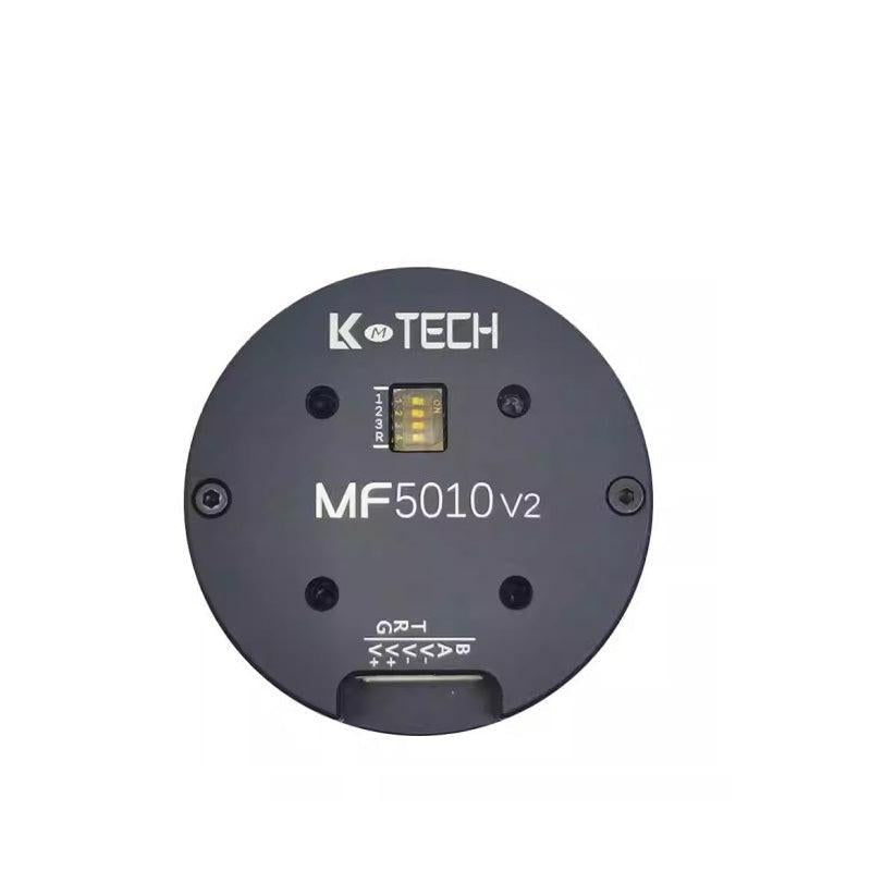 LKMTECH MF5010-V2 motor front face with RS485/CAN connector port and pin marking