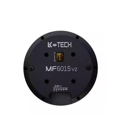 LKMTECH MF6015-V2 24V motor front face with encoder/comm port and MF6015 v2 marking