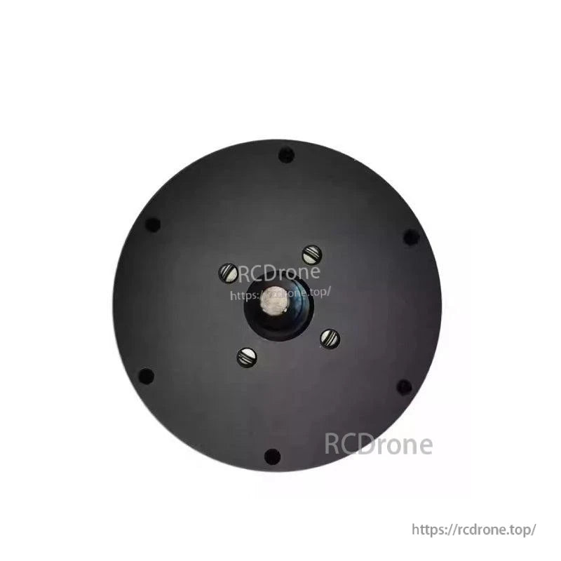 Bottom view of MF7015 V2 motor showing output shaft and mounting screw pattern