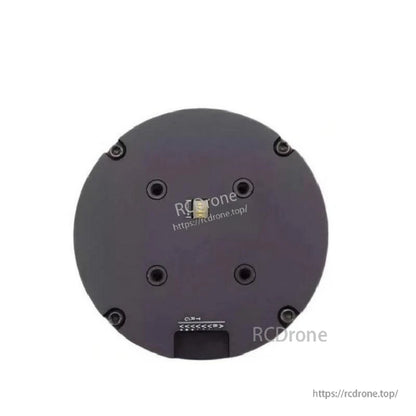 Rear view of MF9010 integrated servo motor showing rear cover screws and small connector/port
