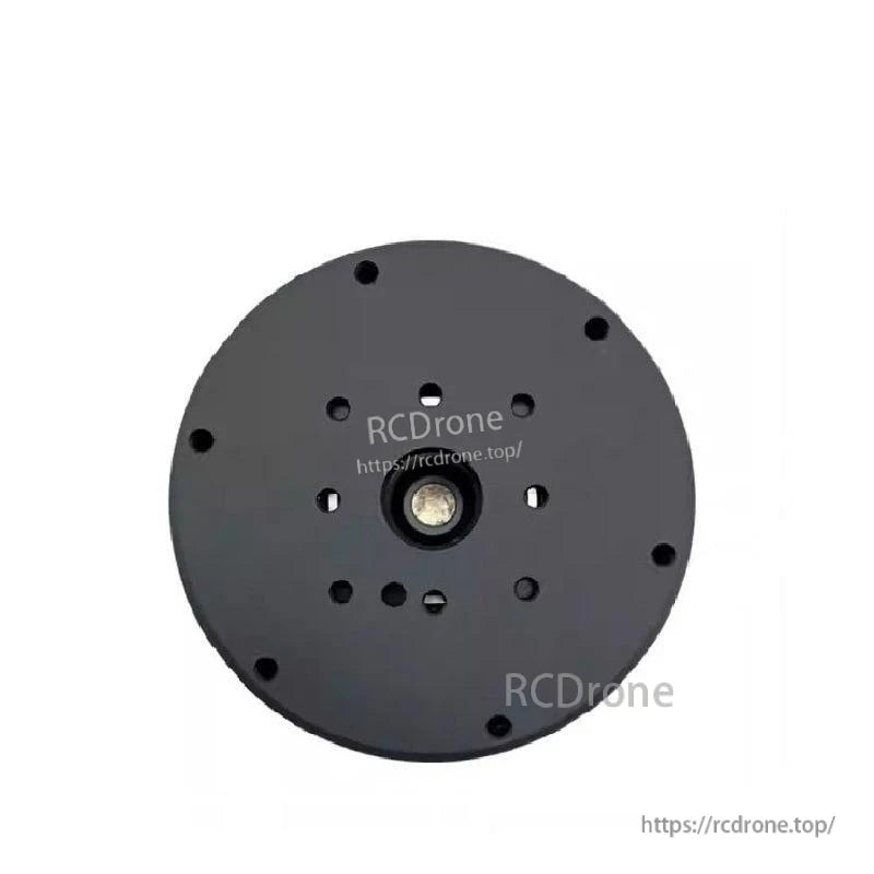 Rear face view of integrated servo motor with center shaft hub and multiple mounting holes
