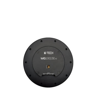 Top-down view of K-TECH MG10015E V2 motor cover with center connector and perimeter mounting screws