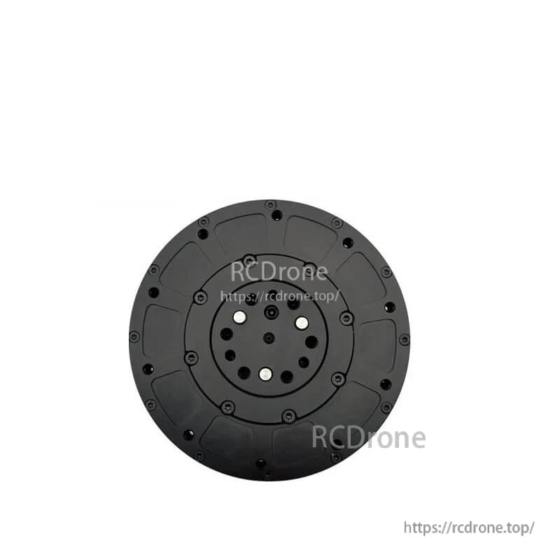 Rear mounting face of MG10015E-i10-V2 motor, circular flange with bolt-hole pattern