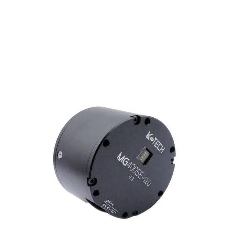 Angled view of LKMTECH MG4005E-i10 V3 24V planetary gear motor housing and end cap