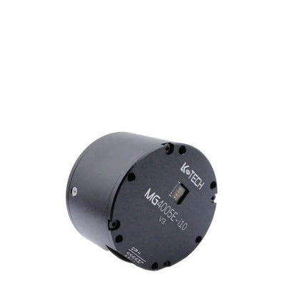 Angled view of LKMTECH MG4005E-i10 V3 24V planetary gear motor housing and end cap