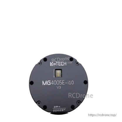 MG4005E-i10 V3 end-cap label close-up with alignment arrow and status window