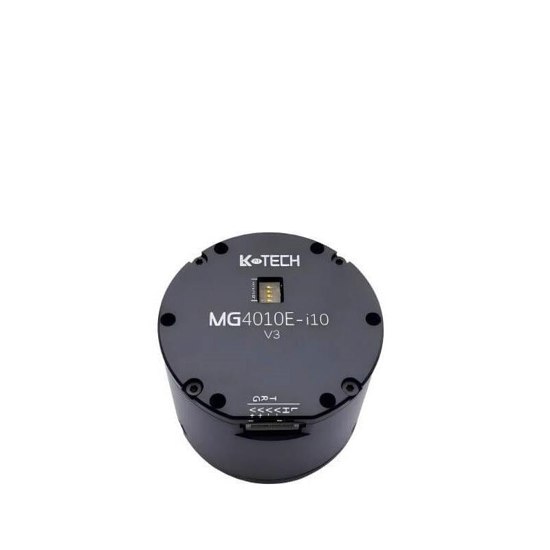 LKMTECH MG4010E-i10 V3 24V planetary gear motor, top label view with small encoder connector port