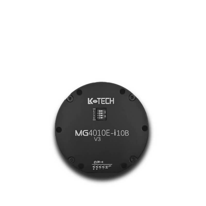 LKMTECH MG4010E-i10B-V3 planetary gear motor top view with DIP switch and model marking