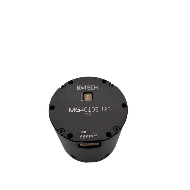 LKMTECH MG4010E-i36-V3 planetary gear motor 24V, top view with model marking and status window