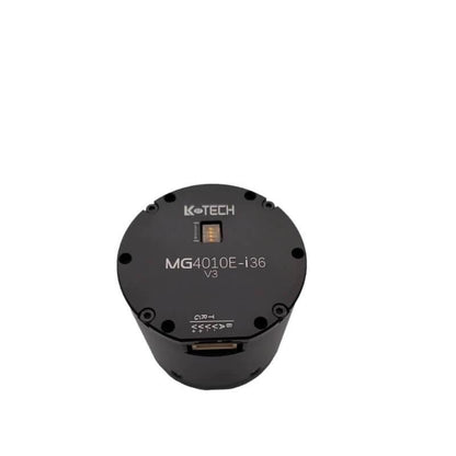 LKMTECH MG4010E-i36-V3 planetary gear motor 24V, top view with model marking and status window
